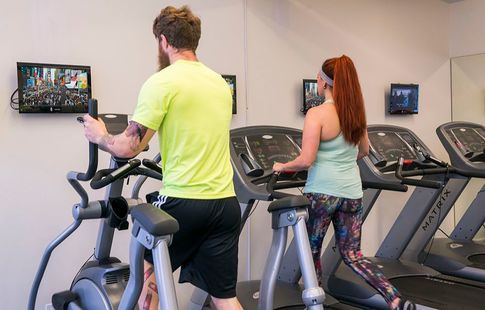 treadmills and cardio machines at Pointe Health Club