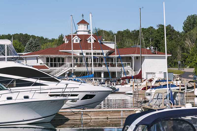 marina and restaurant at Sommerset Pointe Lake Charlevoix